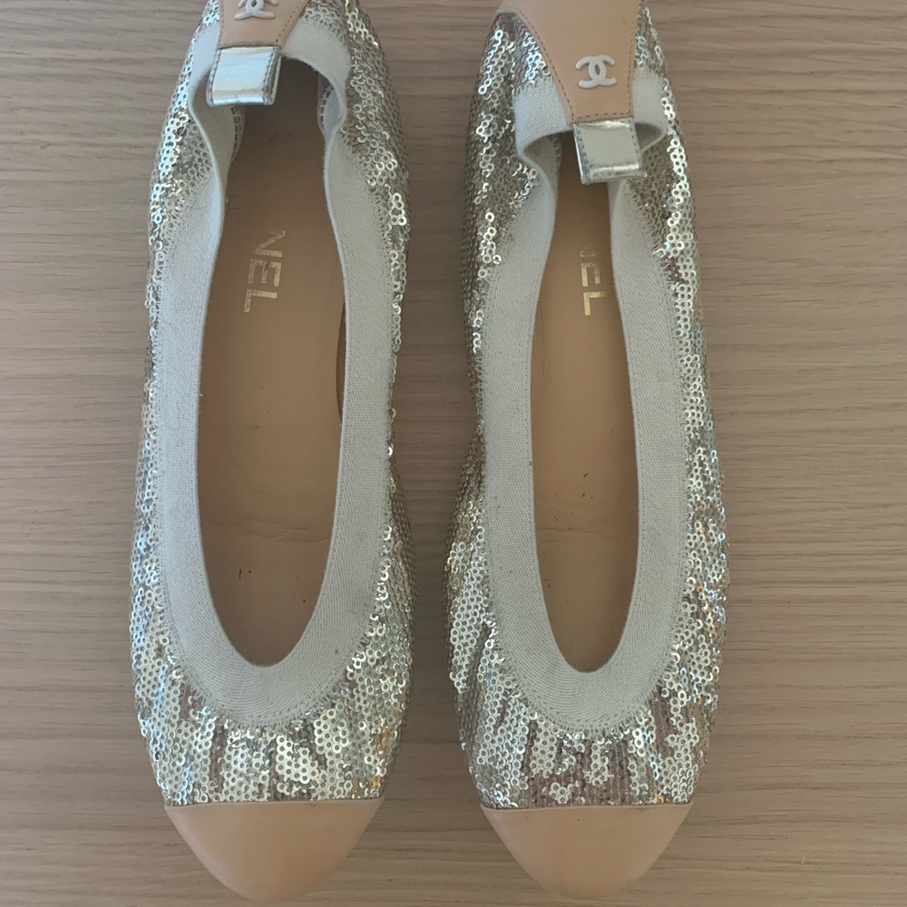 Chanel Sequin Ballet Flats